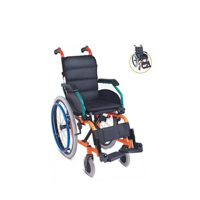 China Comfortable Lightweight Manual Folding Aluminum Pediatric Wheelchair for sale