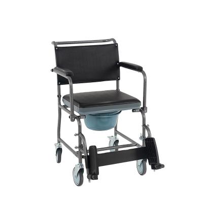 China Home Multifunctional Steel Commode Chair With Lockable Wheels for sale