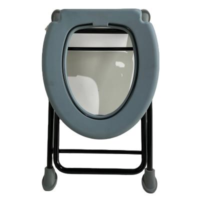 China Single Folding Steel House Toitet Commode Chair For Elderly for sale