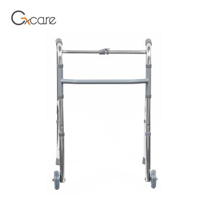 China Lightweight ; foldable lightweight standing frame aluminum walker with wheels for elderly people for sale