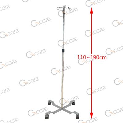 China Size adjustable; Flexible Hospital Stainless Steel Infusion Holder IV Pole With Hooks for sale