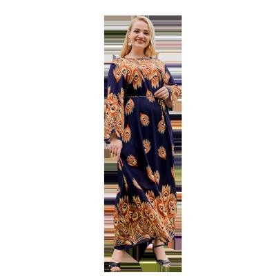 China High Quality Bohemian Loose Bohemian Summer 2022 Customized Sustainable Long Sleeve Bodycon New Women Plus Size Dress for sale