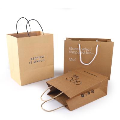 China Recyclable Kraft Paper Bag With Your Own Logo Brown Custom Clothing Kraft Paper Gift Paper Bag Printing for sale