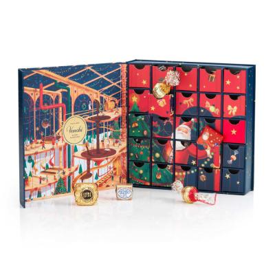 China Recycled Materials Advent Calendar Chocolate Box Christmas Cookie Candy Gift Advent Calendar Box For Chocolate for sale