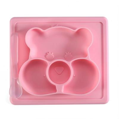 China Minimalist Pink Bear Child Safety Silicone Disc for sale