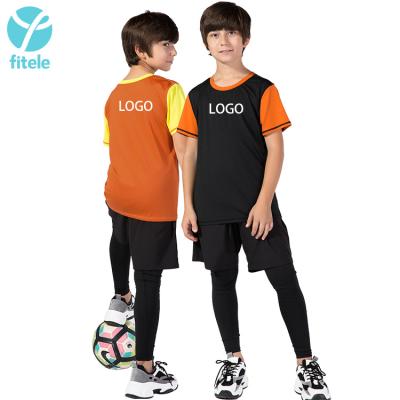 China Breathable Workout Gym T-shirt Activewear Kid Compression Leggings Sets Kids Sports Yoga Tops Sets Kids Sportswear for sale