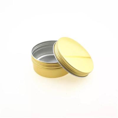 China Modern Luxury Silver Gold Tin Box Aluminum Metal Tin Box with Screw Around Lids Shape Tin for sale