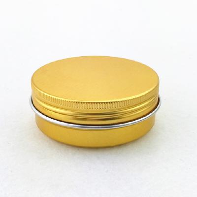 China Custom gift gold 100ml aluminum foil container with gold screw lid aluminum cream cosmetic jar with lid wholesale for sale