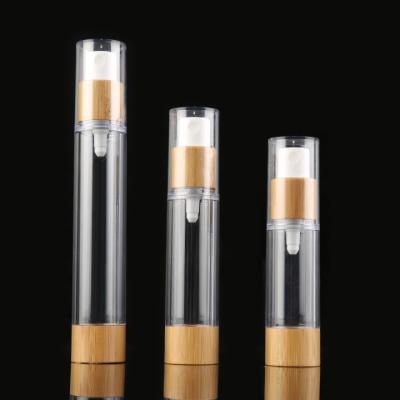 China BEAUTY PACKAGING Luxury Bamboo Airless Makeup Spray Bottle 15ml 20ml 30ml Cosmetic Airless Packaging Bottle For Toner for sale