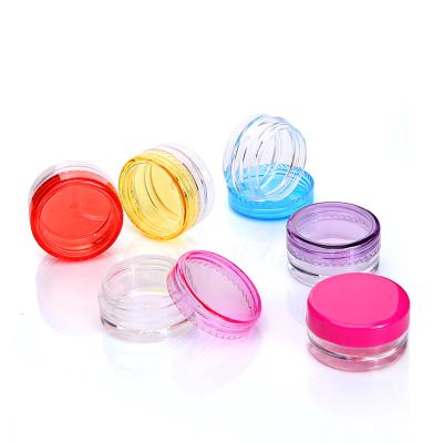 China Cosmetic Cream/Face Cream/Hand Cream/Eco Friendly Cosmetic Containers Clear Mini Round Cream 2g 3g 5g 10g 15g 20g Eye Cream Plastic Jars With Screw Cap Lids for sale