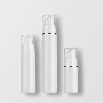 China White Plastic Personal Care 15ml 30 Lotion 50ml Oil Pump Bottle Hot Sale Cosmetic Bottle With Silver Line for sale