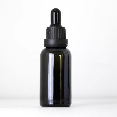 China E Liquid Black PET Plastic Bottle With Child Proof Black Dropper Cap, 30ml Boston Round Cylinder E Liquid Plastic Bottle for sale