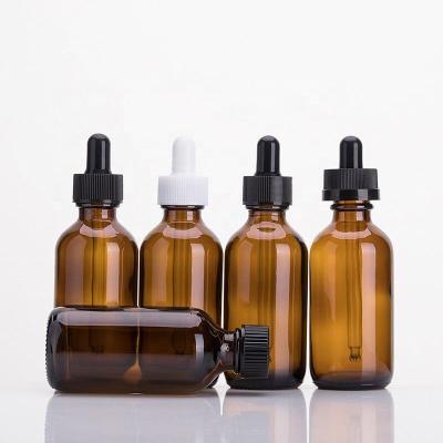 China 60ml Pharmaceutical Boston Amber Round 2oz Glass E Juice Oil Liquid Medicine Tincture Cosmetic Dropper Bottle for sale