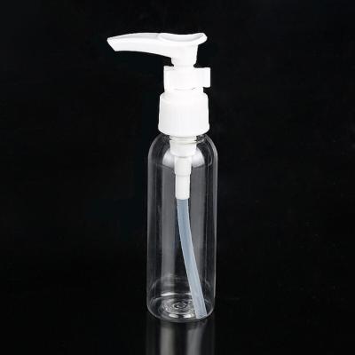 China Portable Personal Care Travel 100ml Clear Plastic Shampoo Bottle With Press Style Pump Cap for sale