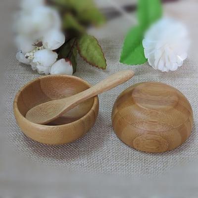 China Unique Bamboo Mask Clay Bowl With Spoon For Mask Mud Mask Gel for sale