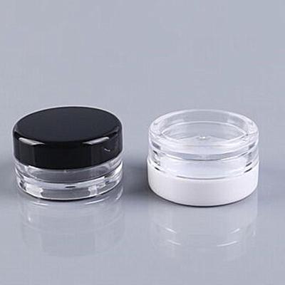 China Ointment Clear Plastic Eye Cream Jar 3ml With Clear White Black Cap for sale