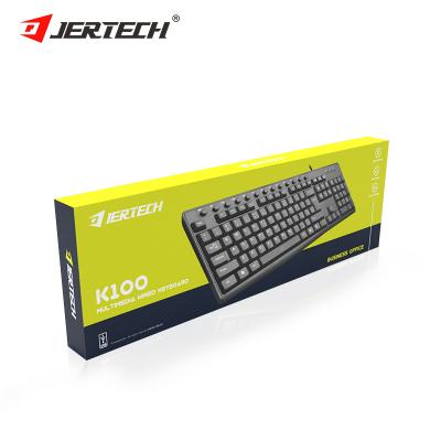 China Cheapest Free Sample Waterproof 117 Keys JERTECH K100 USB Wired Keyboard PC for sale