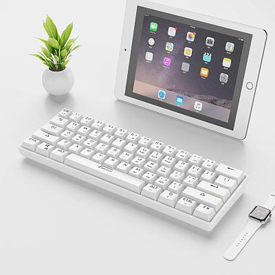 Cina Factory white 60% wired wireless linear switch mechanical mini keyboard for computer ipad in vendita