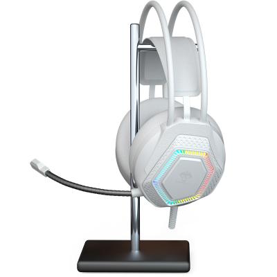 中国 2020 Hot Product Pc Gaming Headset Headphone 7.1 With Led Light LEAVEN G70 Bass Stereo Wired Earphone White 販売のため