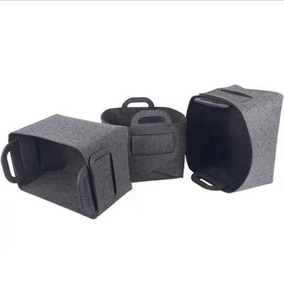 China Sustainable Fashion Eco Friendly Foldable Home Storage Bag Felt Storage Basket for sale