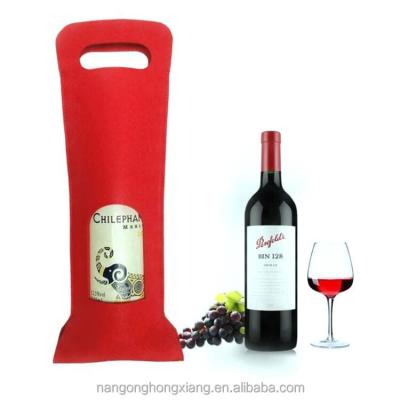 China Customizable bottles gift packaging felt tote bag for wine	felt wine bag for sale