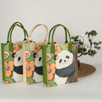 China Reusable New Design Fashionable Colorful Felt Shopping Bag Felt Tote Bag With Logo Printed for sale