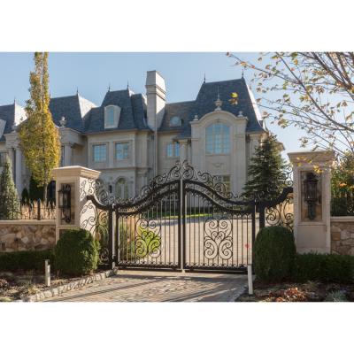 China Easily Assembled Good Quality Colors Home Door Designs Basic Track Design , Wrought Iron Door for sale