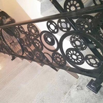 China Single Single Wrought Iron Stair Railing for sale