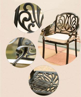 China Rustproof Outdoor Garden Furniture Cast Aluminum Chair And Table Set for sale