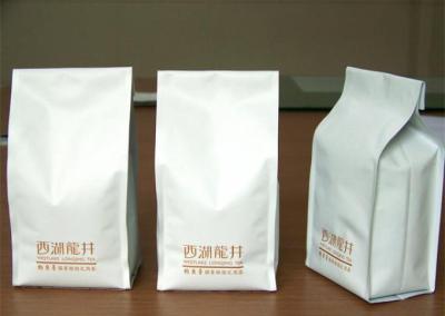 China Ceramic Tea Packaging Bags With Stand Up Quad Seal And Side Gusset for sale