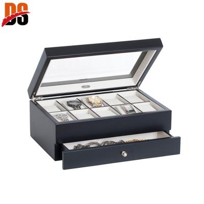 China OEM Custom Logo Organizer Watch Box Luxury Recycled Black / Eco - Friendly Brown Packaging for sale