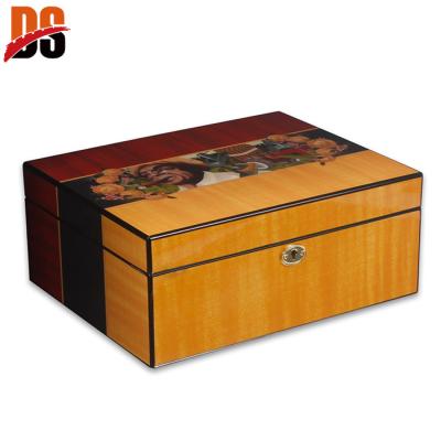 China Hot Premium Recycled / Eco - Friendly Travel Humidor Home Storage Wooden Cigar Packaging Boxes for sale