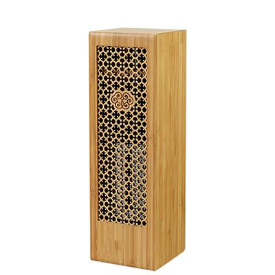 China Handmade Single Glossy Cavity Laser Carving Wooden Single Bottle Wine Box for sale