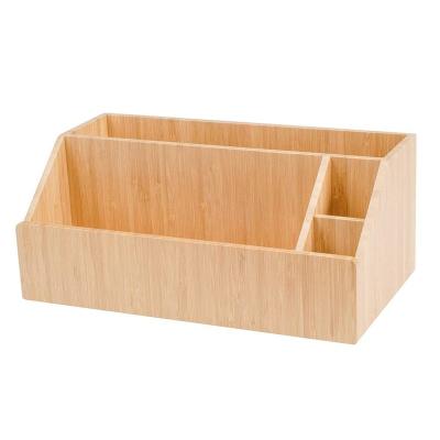 China Eco-friendly Stationery Storage Box Desk Organizer Folder Office DS Wooden Pencil Case for sale