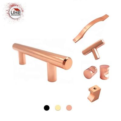 China French Rose Gold Handle 12MM T Handle Bar Handle Cabinet Pulls Cabinet Pulls Furniture Knobs For Kitchen for sale