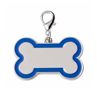 China Europe Personalized Silver Plated Bone Shape Blank Shape For Custom Name Dog Tags for sale