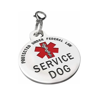 China Europe Double Sided Service Dog Chrome Tag, Protected Under Federal Law Around Hanging ID Tag for sale