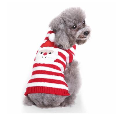 China Sustainable Hot-selling Pet Cat Winter Knitwear Warm Clothes of Cat Sweater Christmas Santa Claus for sale