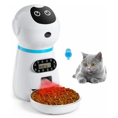 China Smart Pet 3.5L Robert Intelligent Feeder Automatic Voice Recorder Dog Cat Automatic Pet Feeder Stainless Steel Bowl Dispenser for sale