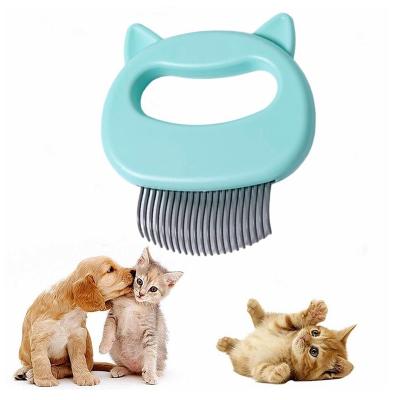 China Cat Comb Pet Hair Removal Stored Shell Comb Soft Deshedding Brush Grooming and Shedding Tangled Fur Remover Massage Dematting Tool for sale