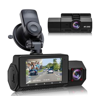 China Newest Dual Touch Screen Dash Cam Front and Rear 4K WiFi GPS Car Black Box with Super Capacitor NT96670 and IMX 335K Sensor for sale