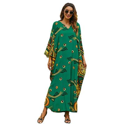 China Europe and America Resort Dresses Amazon Middle East Oversized Maxi Dresses Print Long Dresses for sale