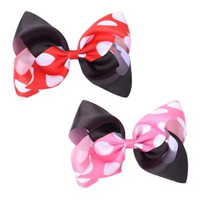 China Decoration Polyester Polka Dot Children's Bow Hairpin Platypus Clip for sale