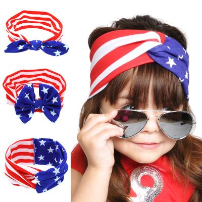 China Hair Band American Flag Rabbit Ear Hair Tie Headband National Day Baby Tied Hair Accessories for sale