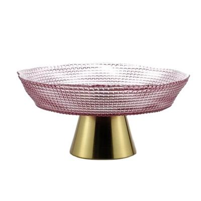 China Europe 25CM*12CM Mesh Shape Transparent Copper Base Fruit Tray for sale