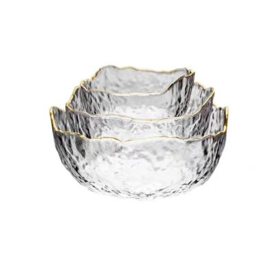 China Europe Low Price Good Quality Professional Durable Irregular Textured Pattern Oven Glass Bowl for sale