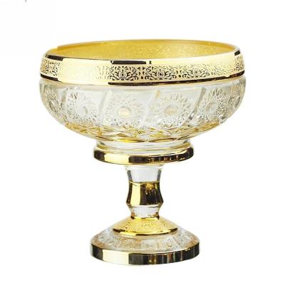 China China Gold Glass Bowl For High End Market Holiday Banquets for sale