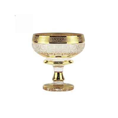 China China factory hot sales style high end and exquisite tumbler water retro gold glass for sale