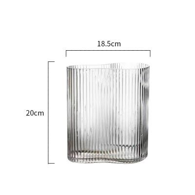 China Irregular shapeCorrugated clear glass vaseHome decoration from China for sale