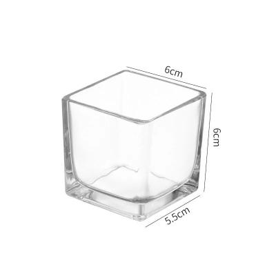 China Europe 6CM*6CMHigh Quality Custom Square Glass Candle Holder for sale